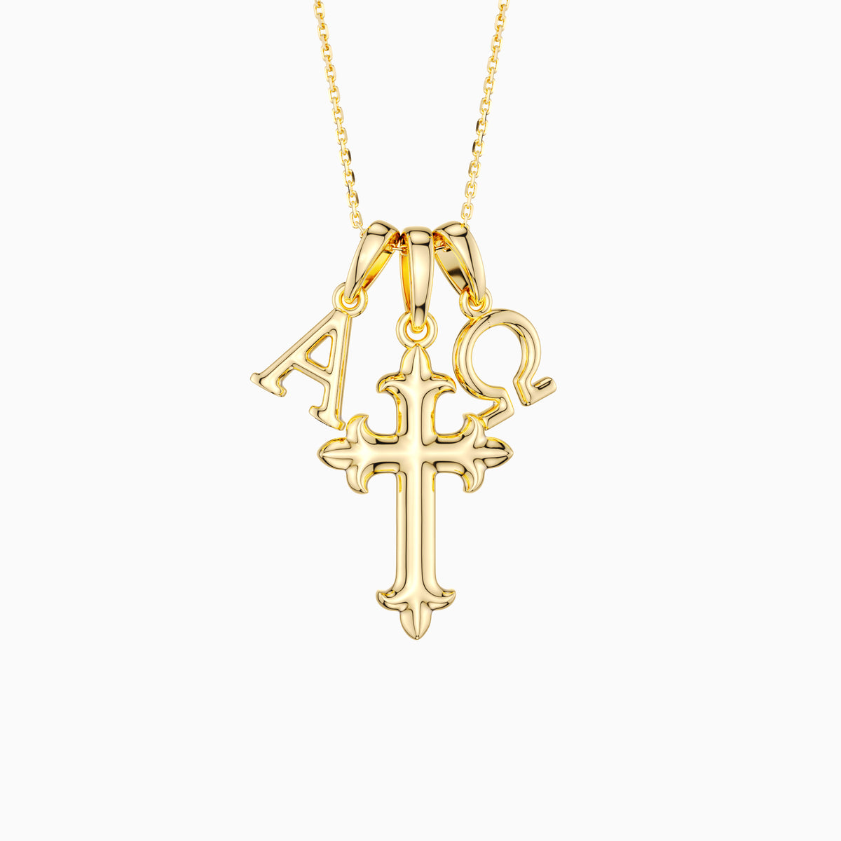 Alpha omega pendant gold best sale