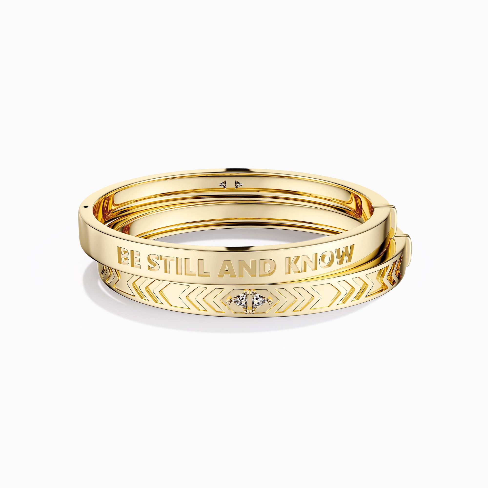 Be Still And Know Chevron Engraved Bangle - vanimy