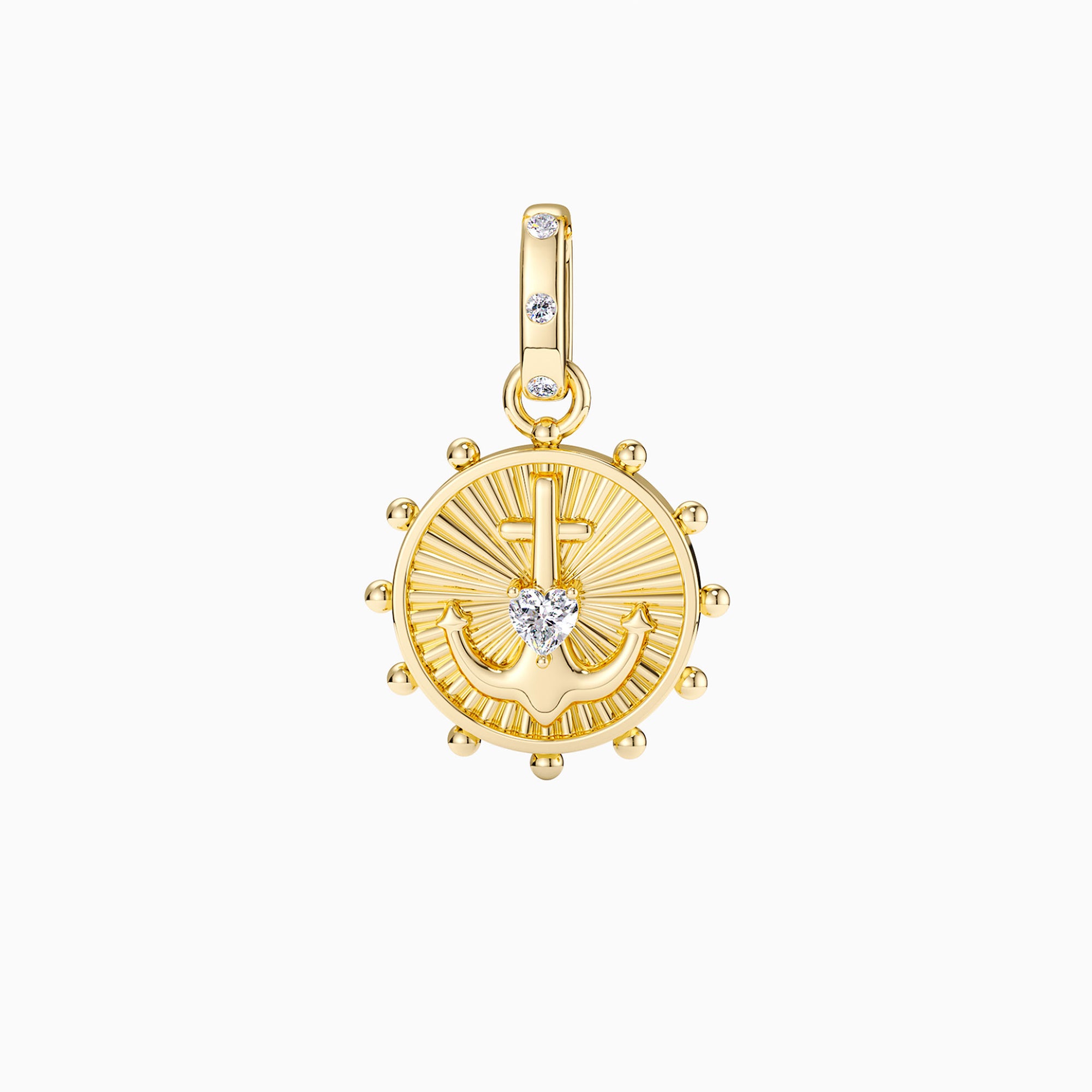 Cross Anchor Amulet Medallion Coin Pendant - vanimy