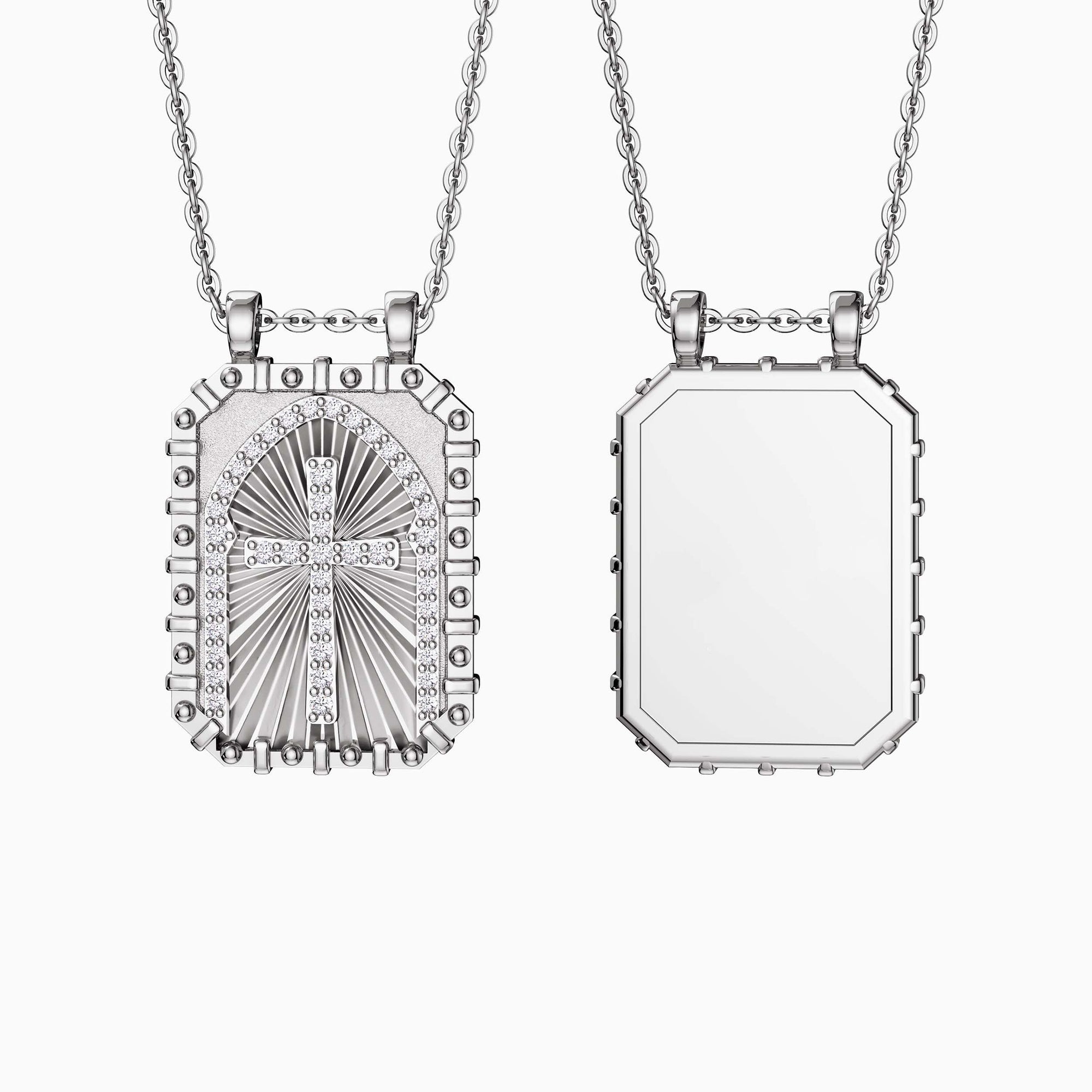 Personalized Cross Medallion Pendant Engraved Necklace - vanimy