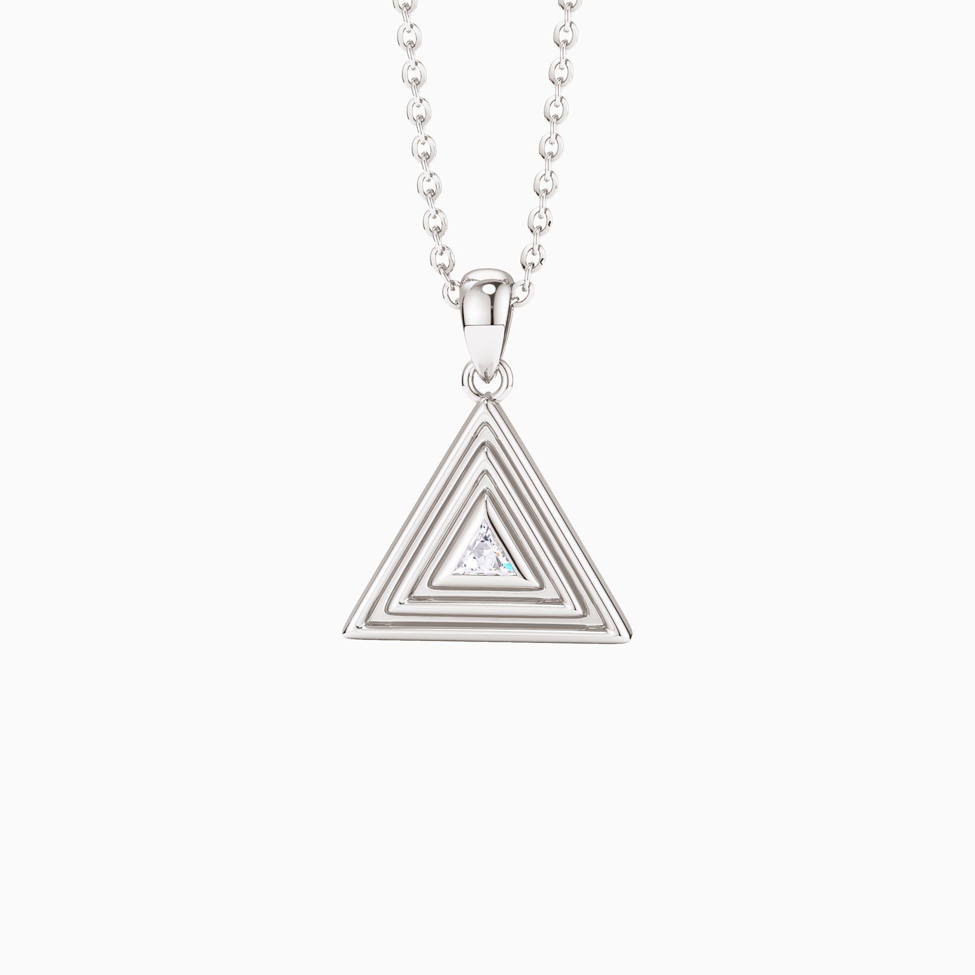 Geometric Triangle Tribe Trillion Cut Pendant Necklace - vanimy