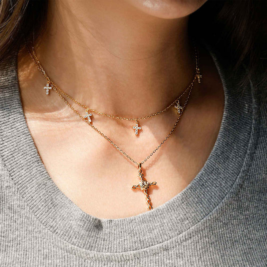 Five Cross Station Necklace