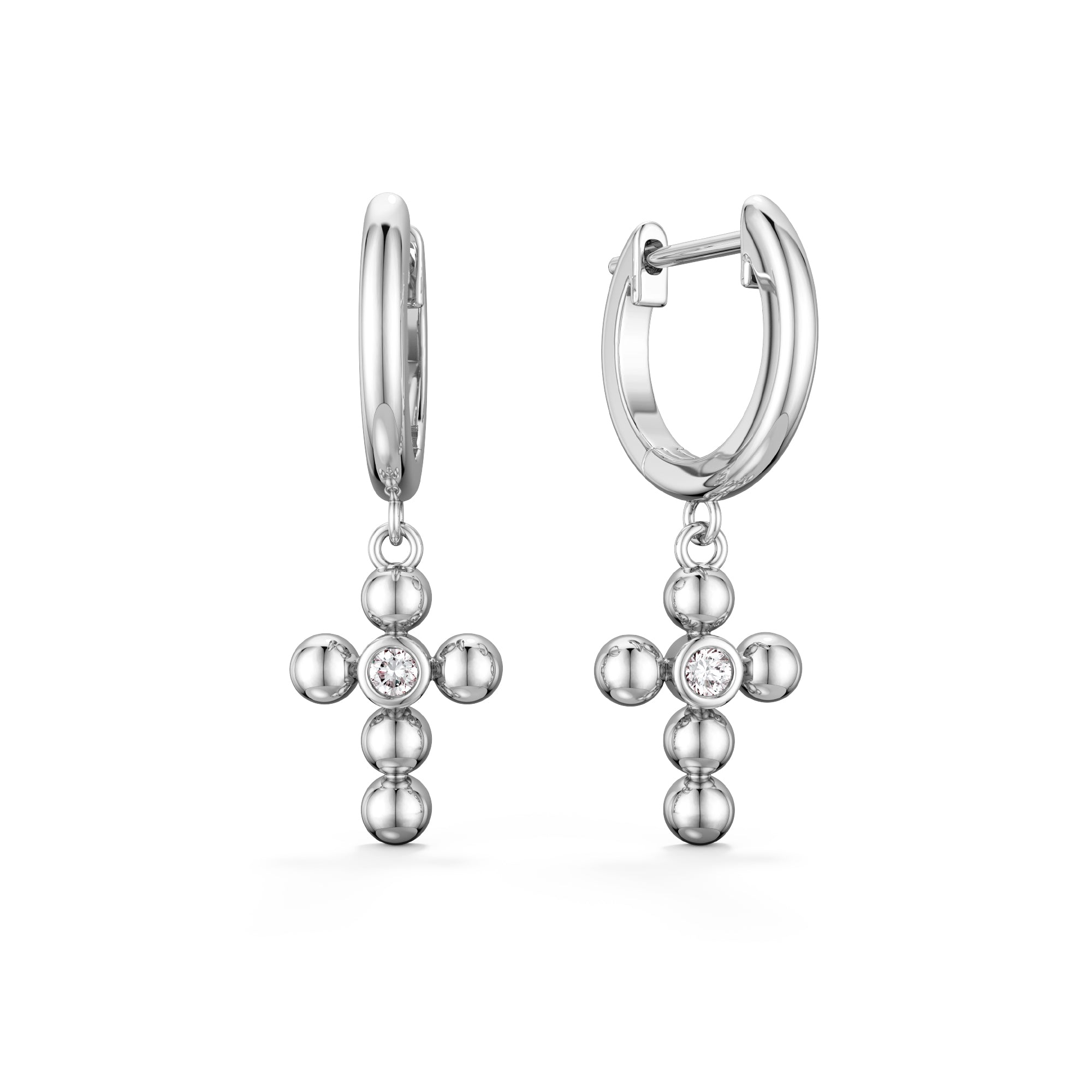 Sterling Silver Circle Cross Earrings - vanimy