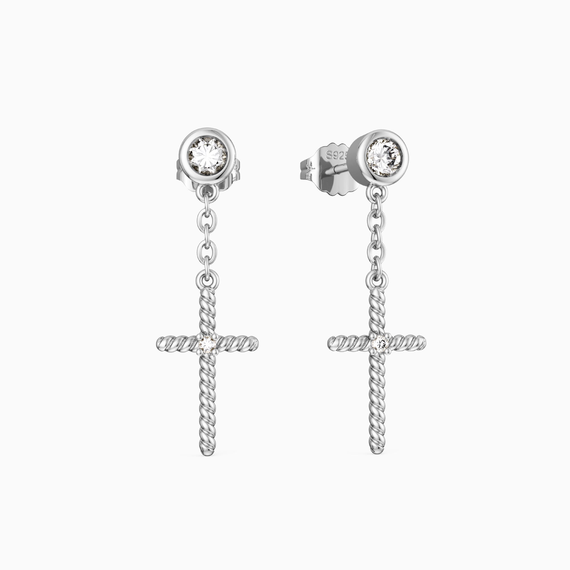Cord Cross Dangle Earrings - vanimy