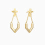 ‘Take the first step in faith' V Chain Cross Drop Earrings - vanimy