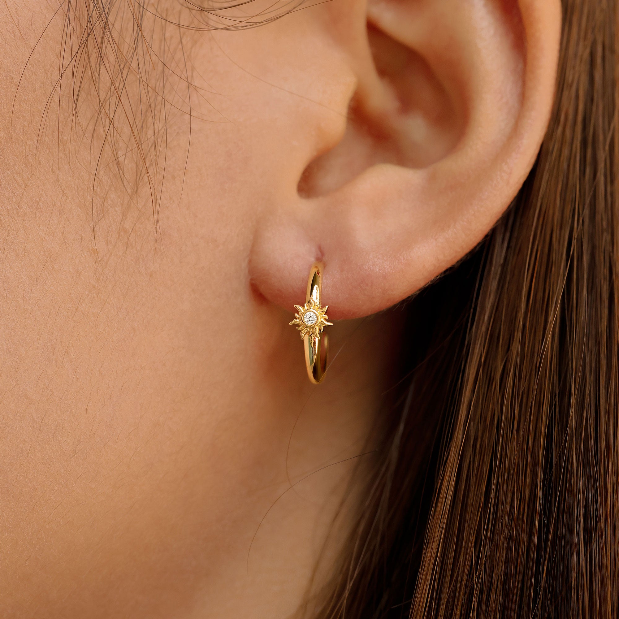 Promised Land Celestial Harmony Half Hoop Stud Earrings