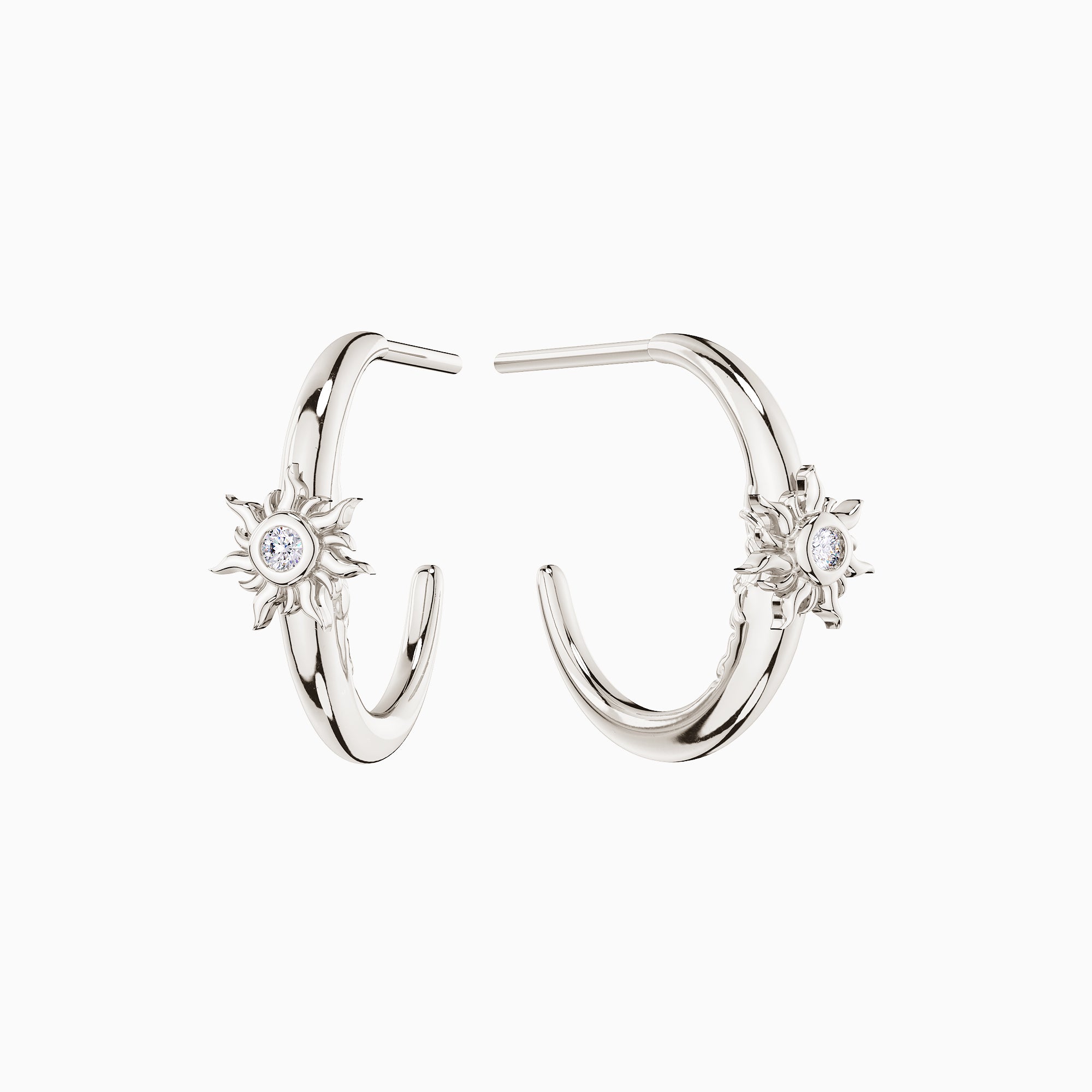 Promised Land Celestial Harmony Half Hoop Stud Earrings