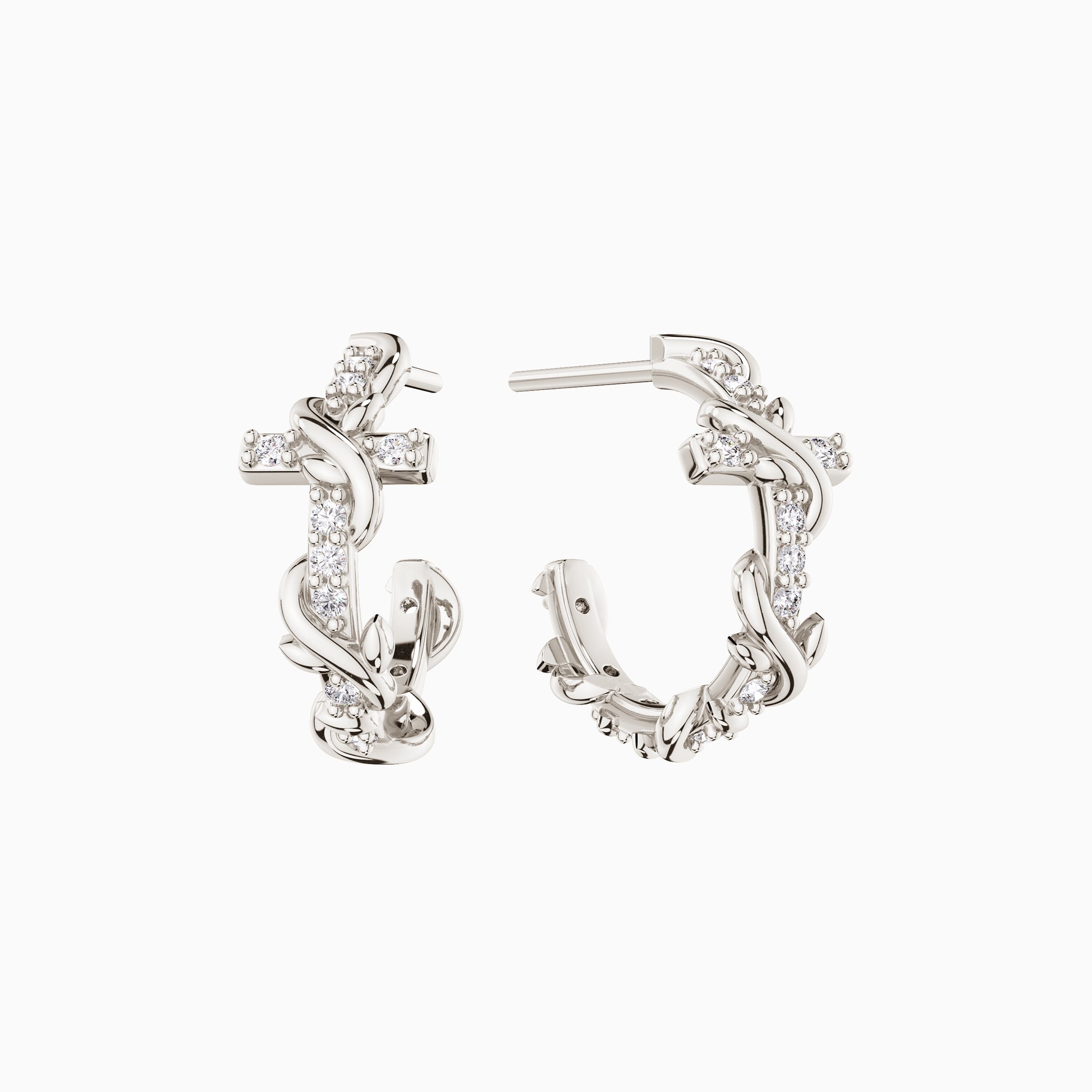 Promised Land Divine Completion Half Hoop Stud Earrings