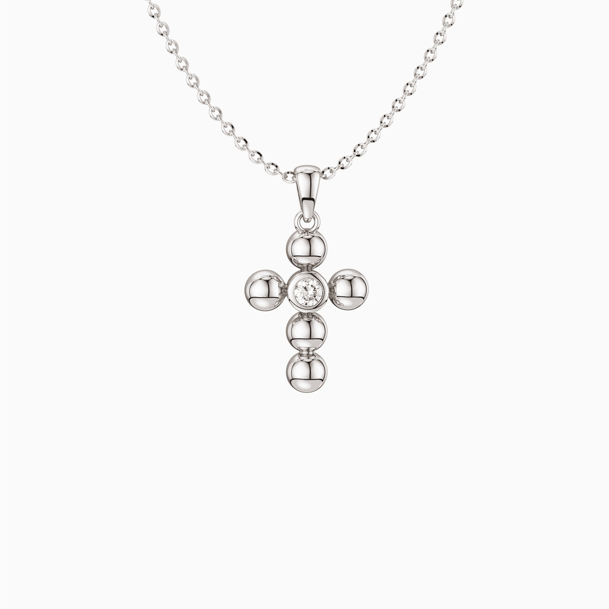 Sterling Silver Circle Cross Necklace - vanimy