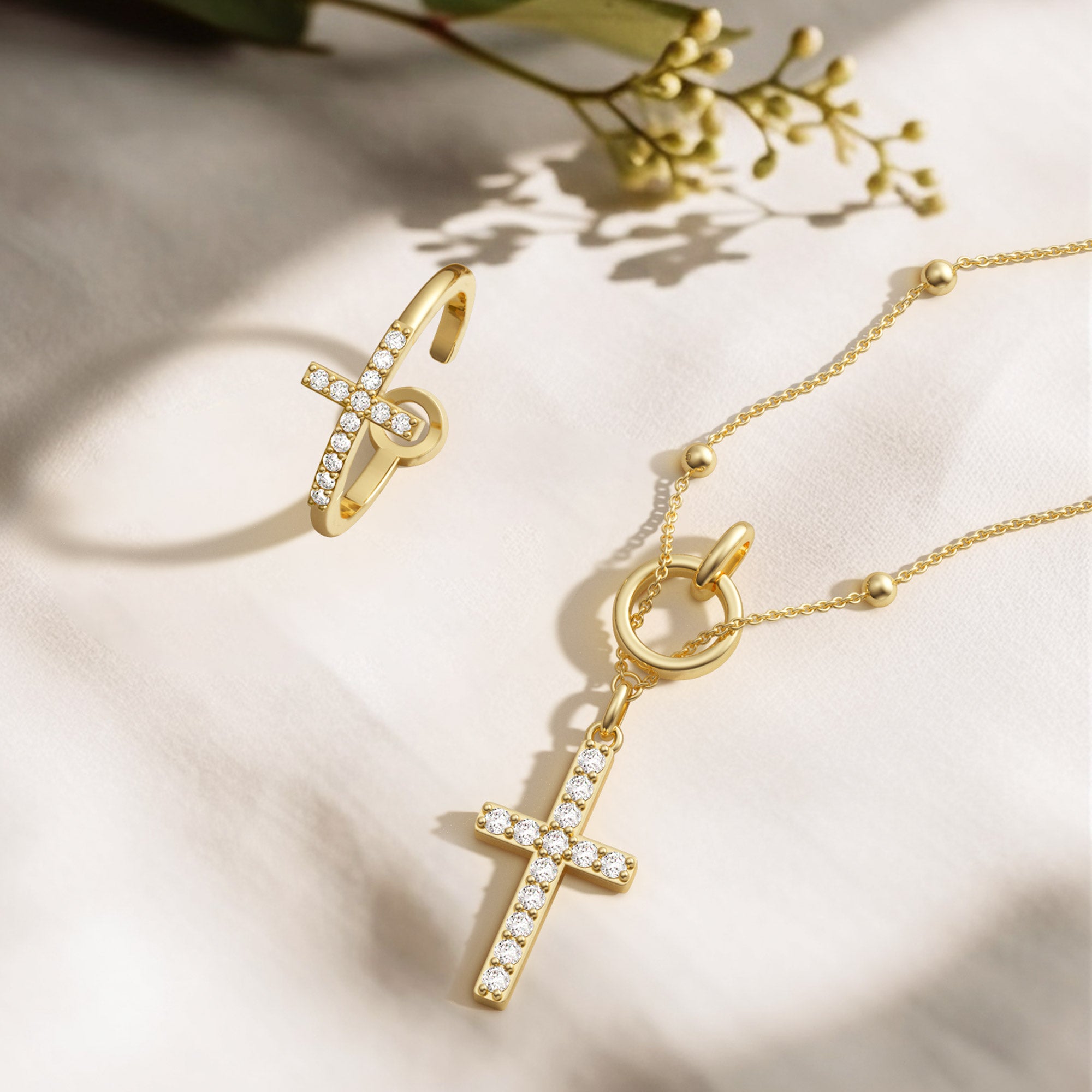 Gold layered hot sale cross necklace