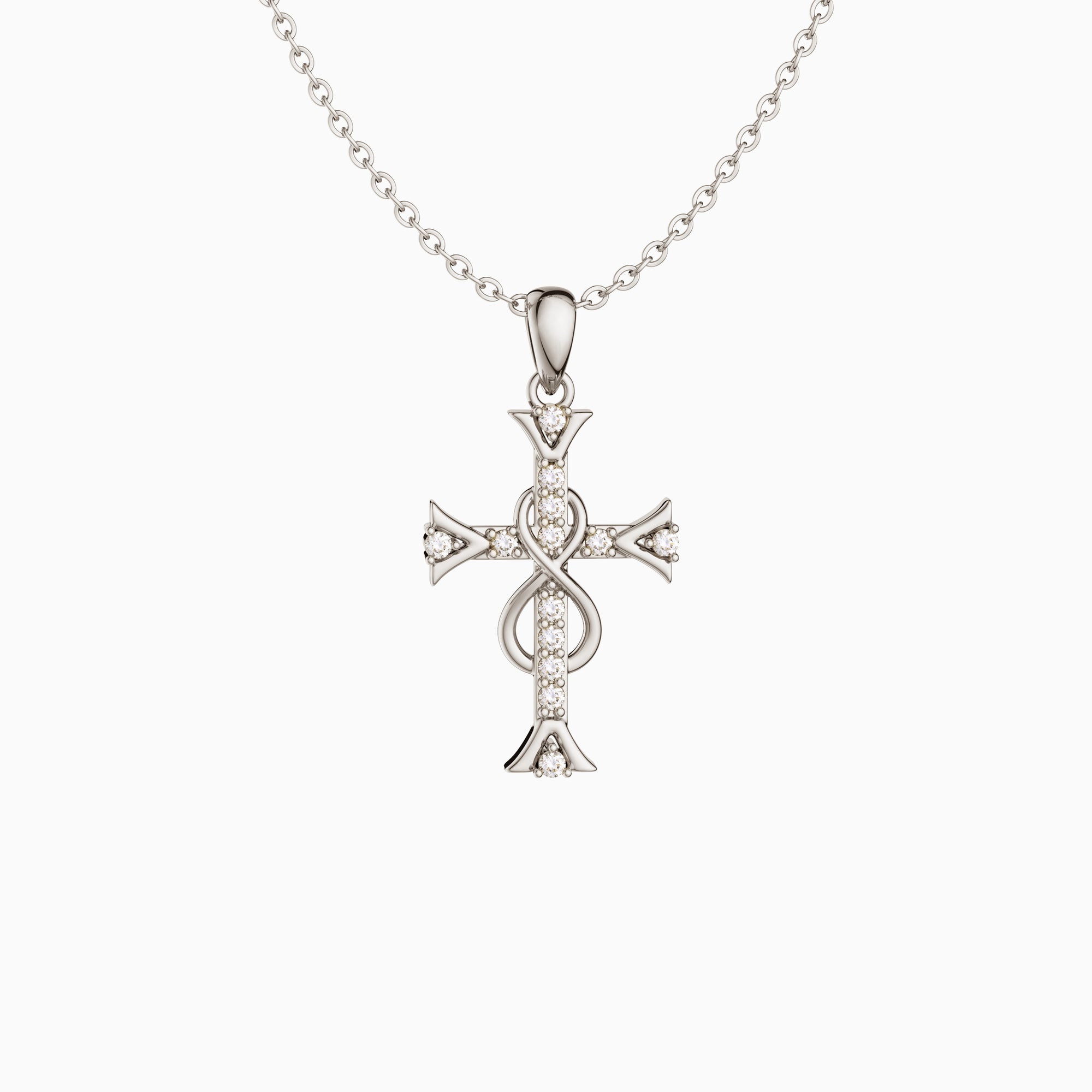 Infinity Sterling Silver Cross Necklace - vanimy