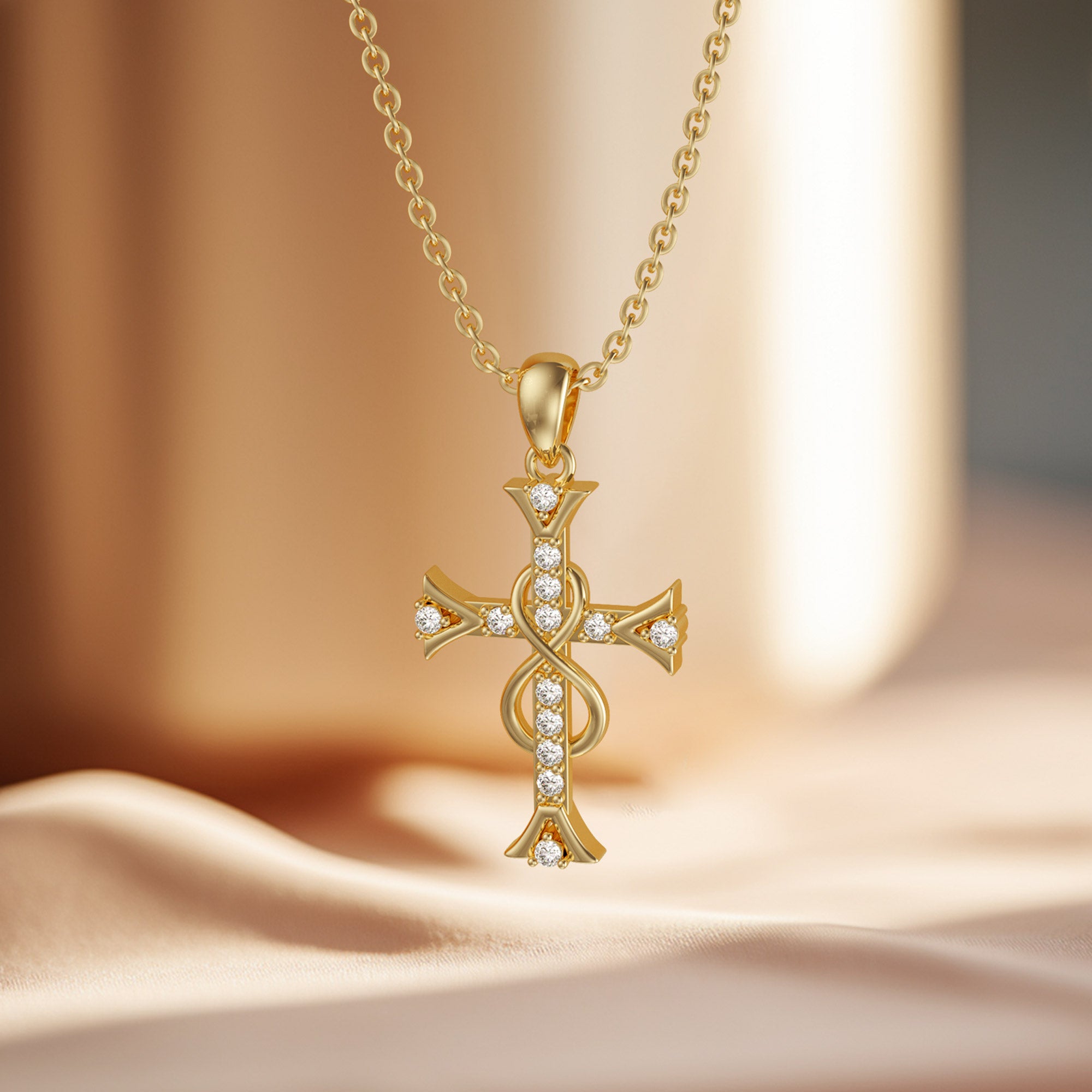 Infinity Sterling Silver Cross Necklace - vanimy
