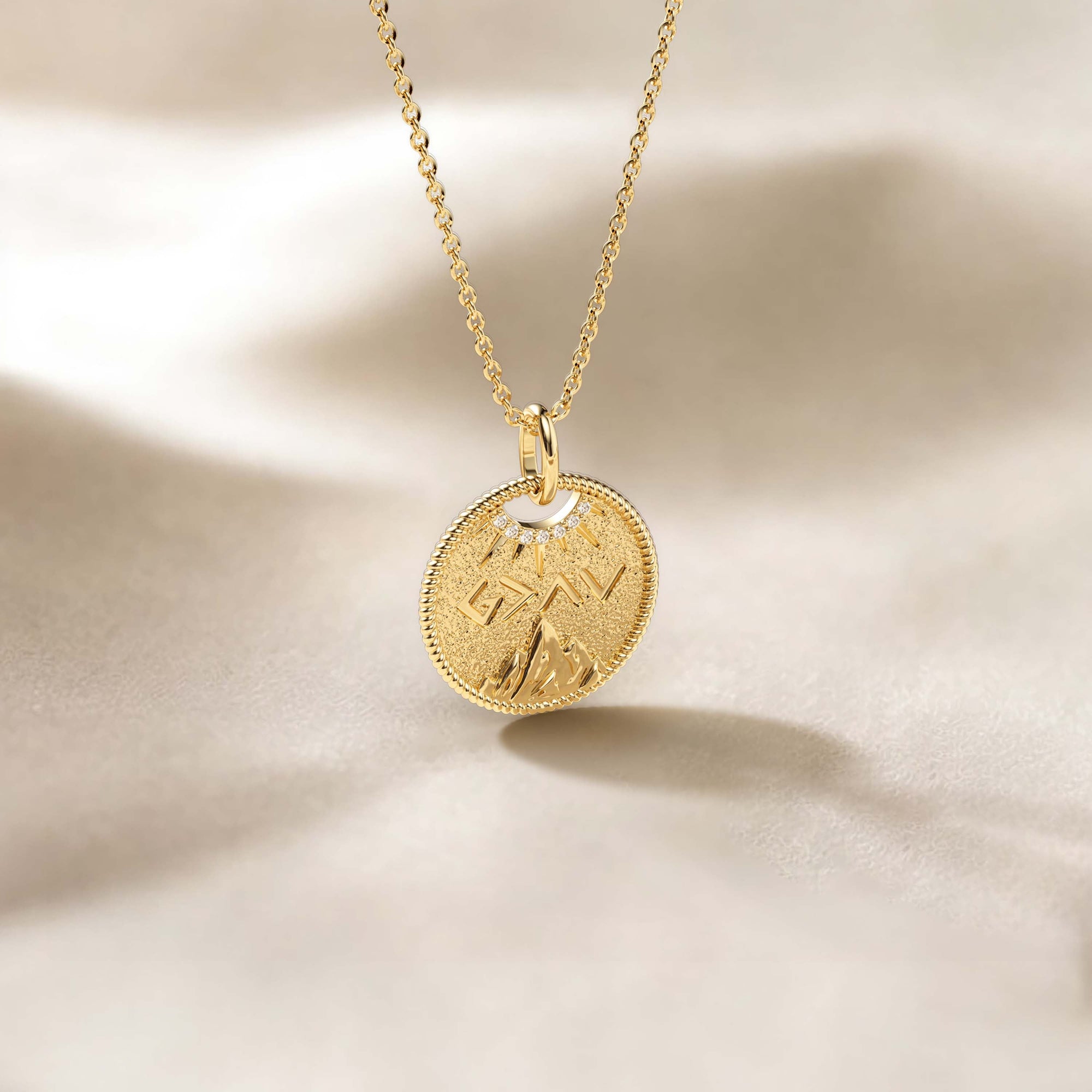Personalized Highs And Lows Gold Coin Necklace - vanimy