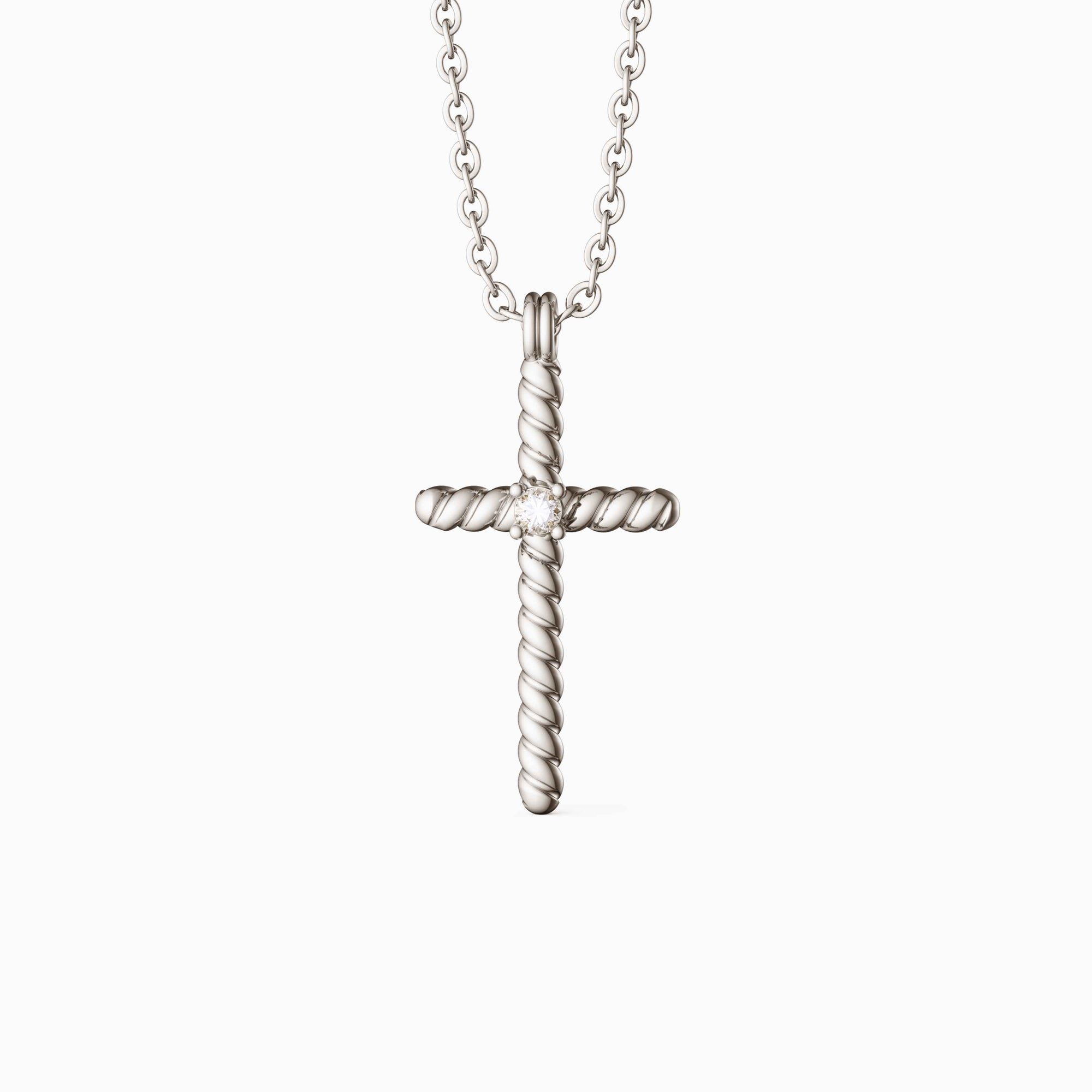 Rope Cross Pendant Necklace - vanimy