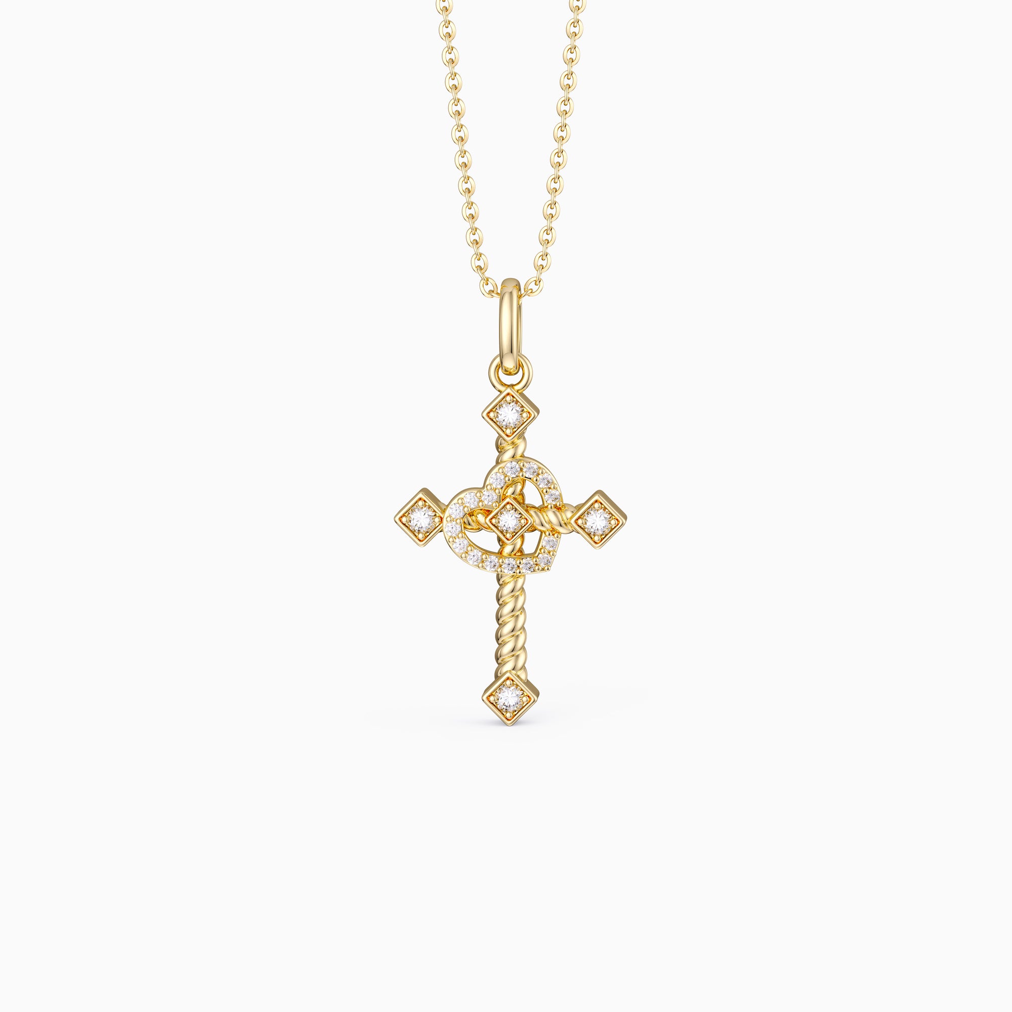 Heart Cross Cord Necklace - vanimy
