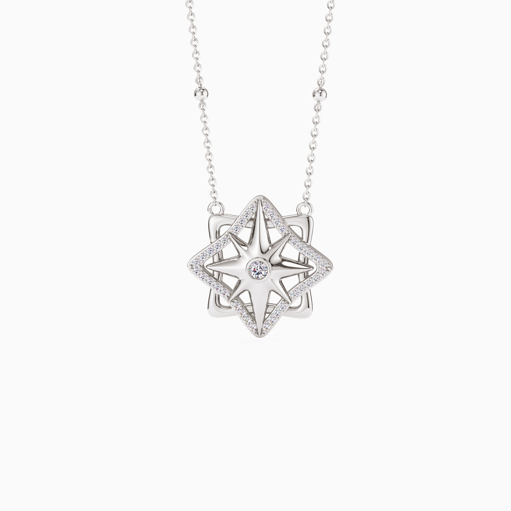 Pave North Star Amulet Necklace - vanimy