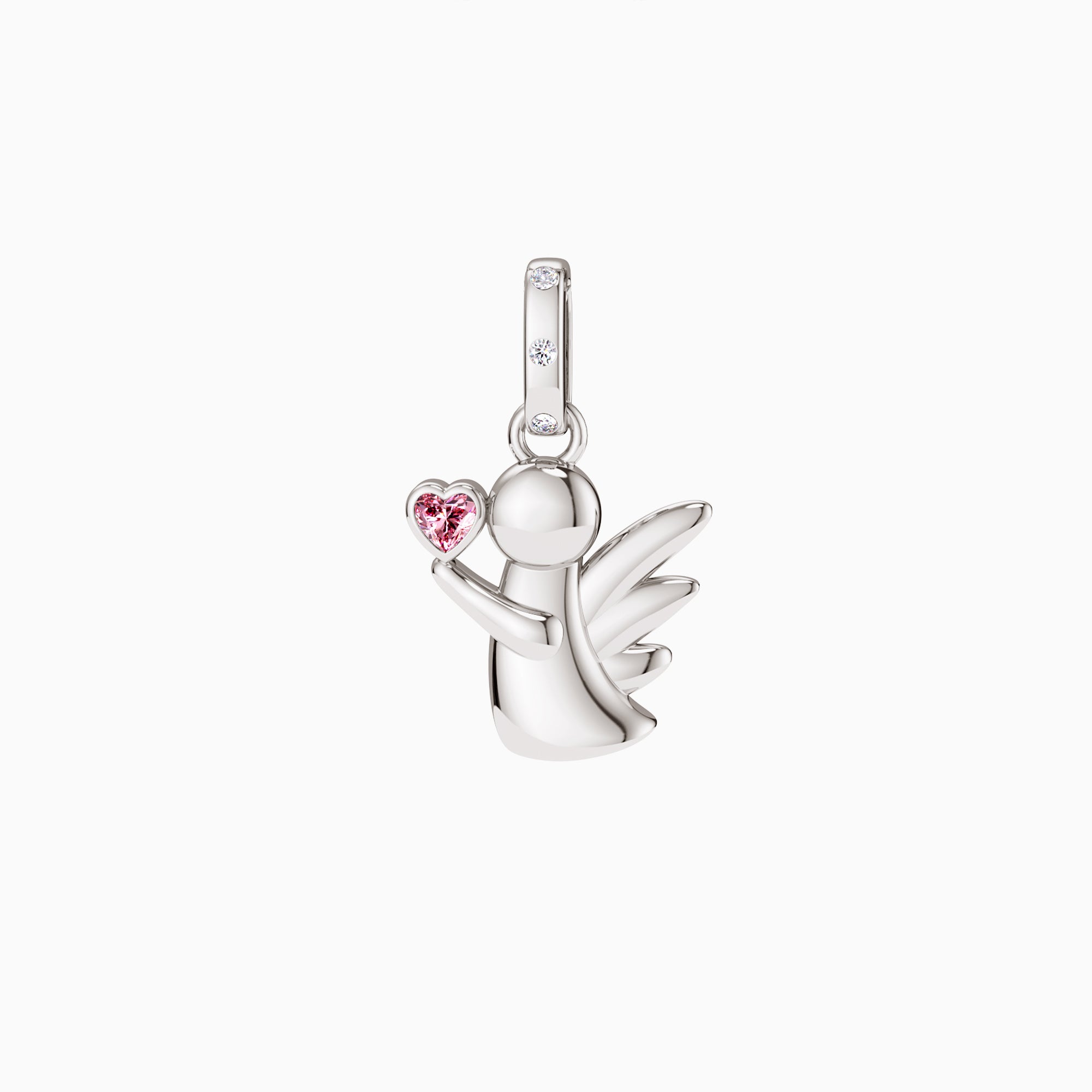 Angel with Pink Heart Love Charm Pendant - vanimy