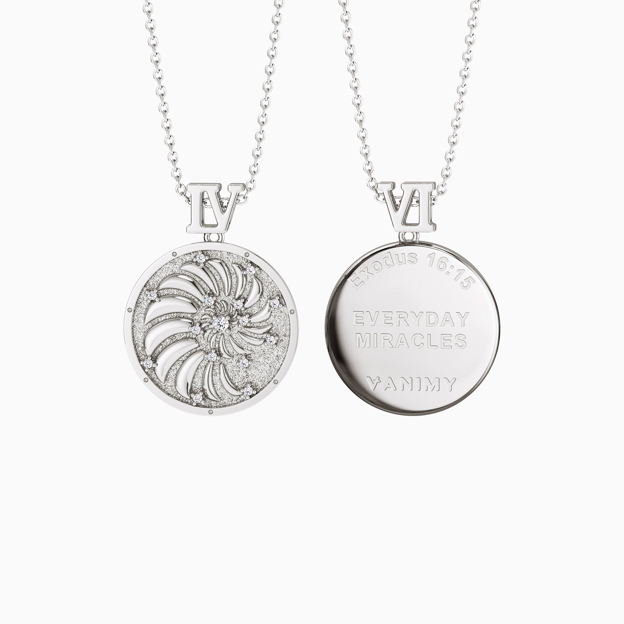 Promised Land Everyday Miracles Blessings Spiral Coin Medallion Necklace - vanimy