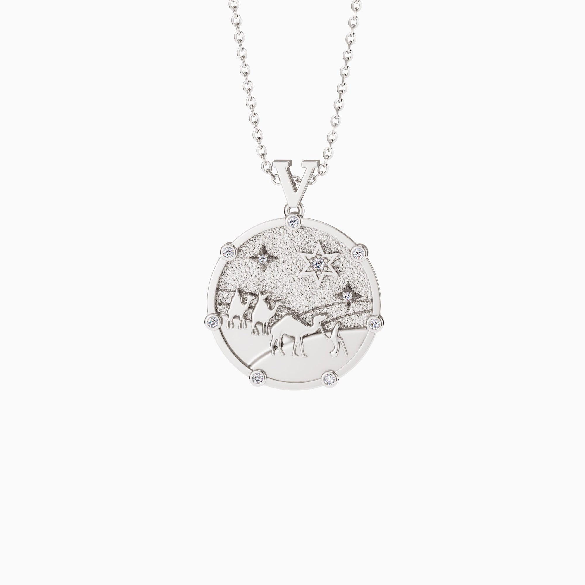 Promised Land Follow Your Star Three Wise Men Coin Medallion Necklace - vanimy