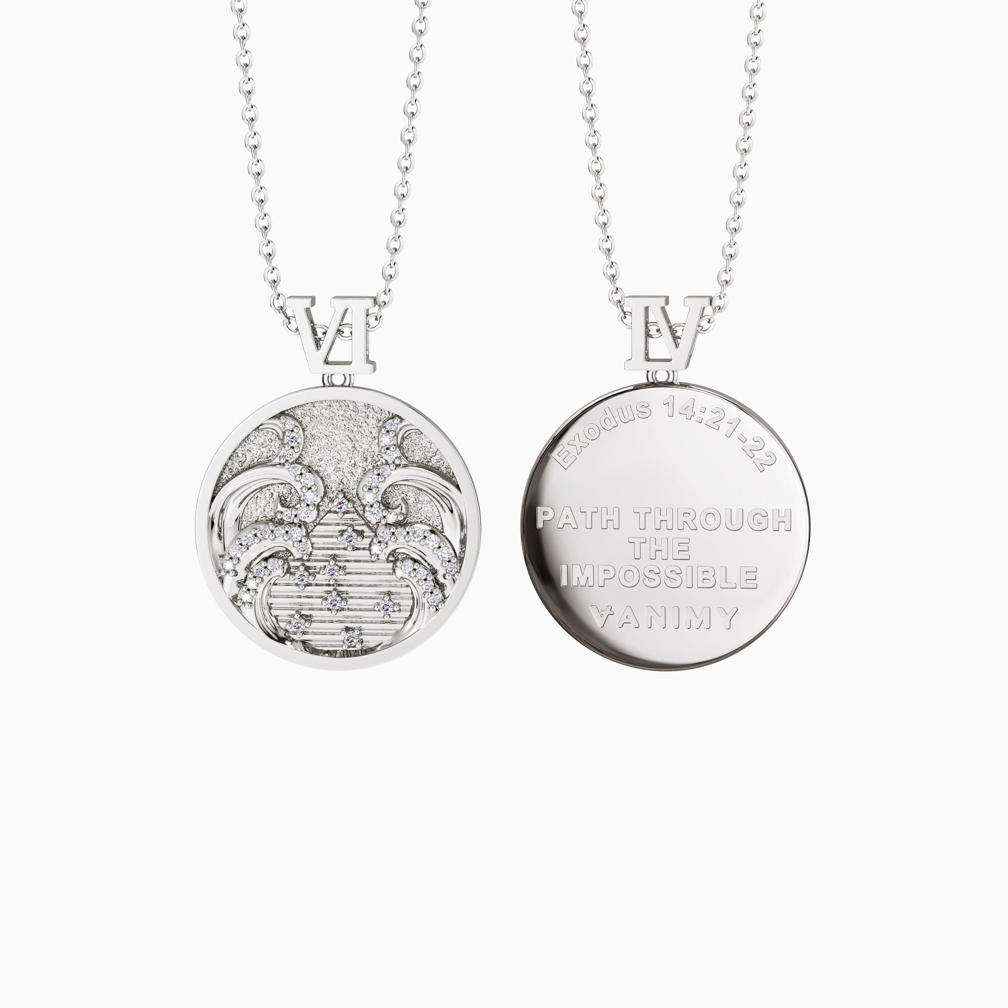 Promised Land Wave Faith Coin Medallion Necklace - vanimy