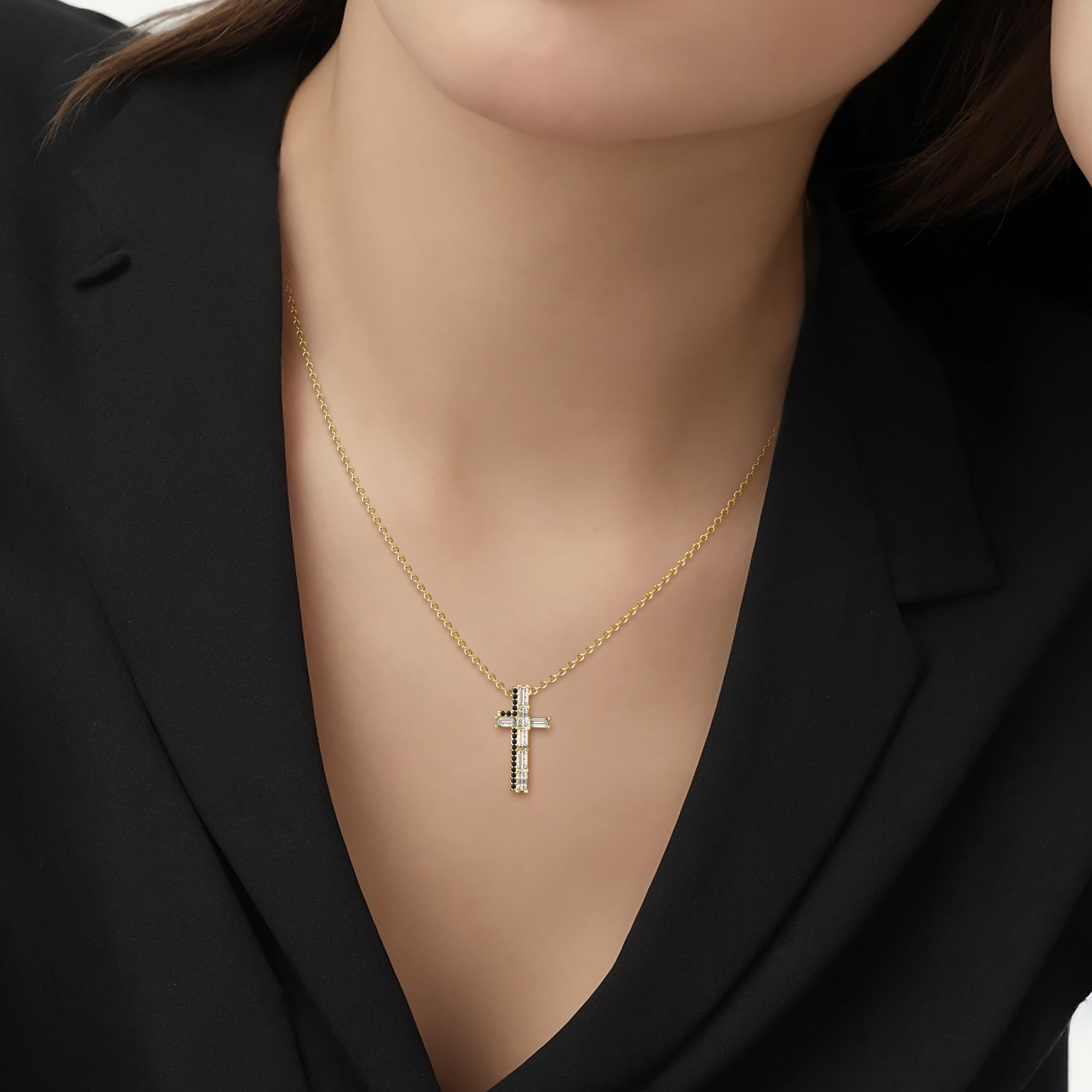 Modern Cross Amulet Pendant Necklace - vanimy