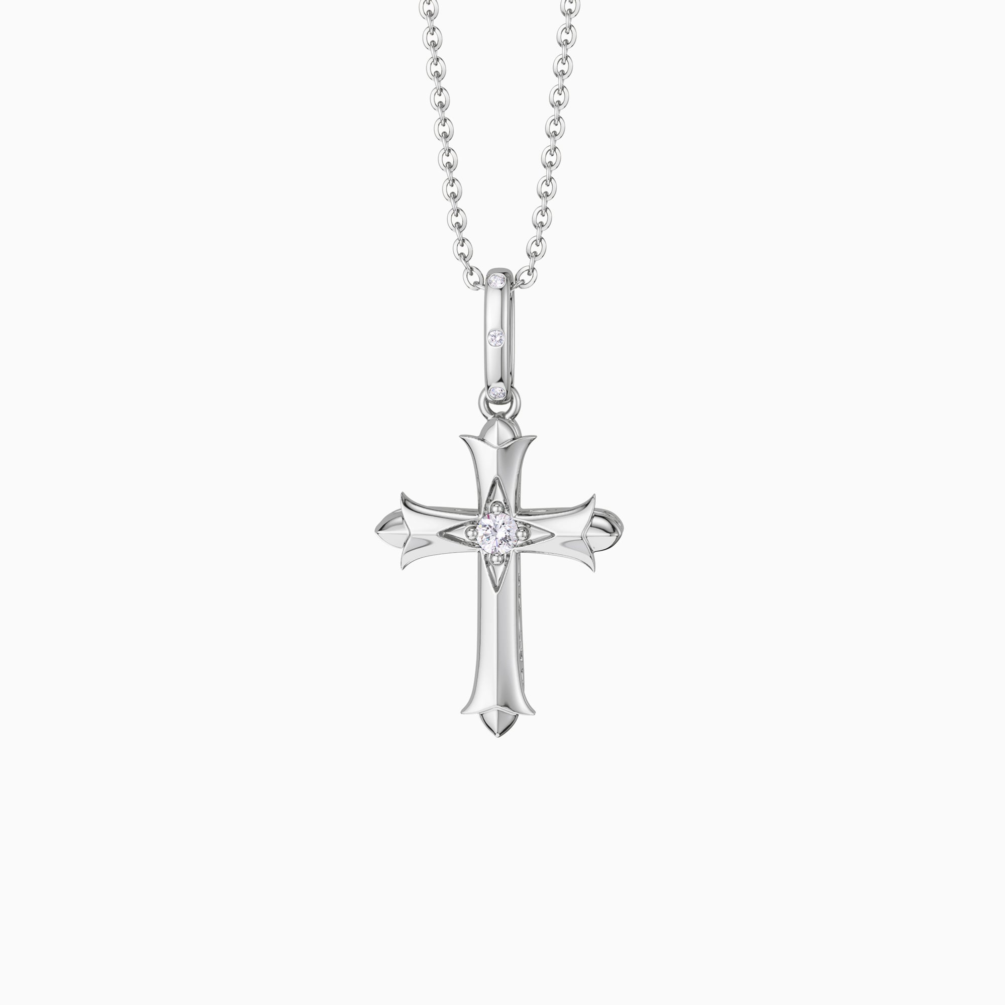 Fleur-de-Lis Ichthys Cross Pendant Necklace - vanimy