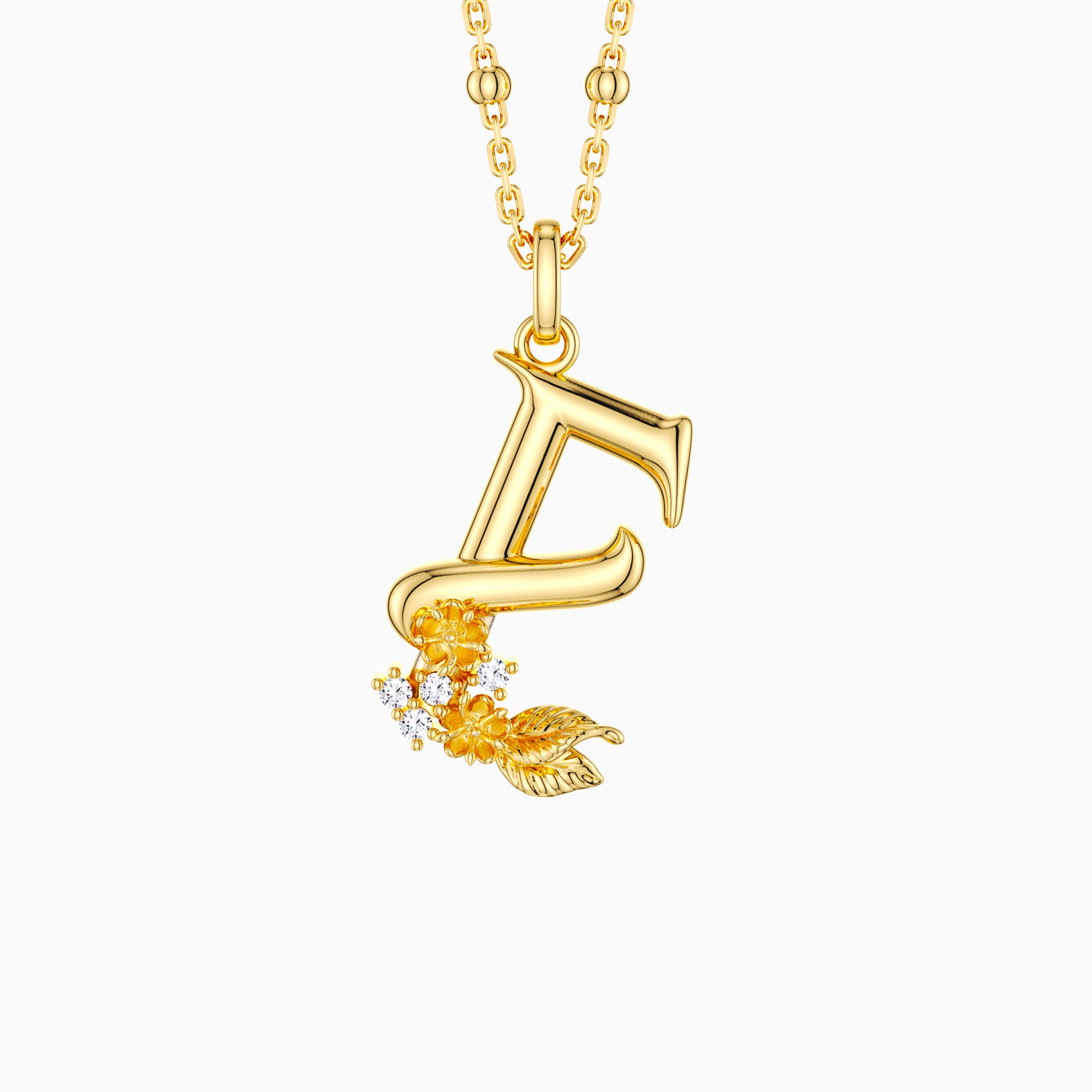 Blossom Letter A-Z Pendant Necklace