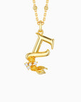 Blossom Letter A-Z Pendant Necklace