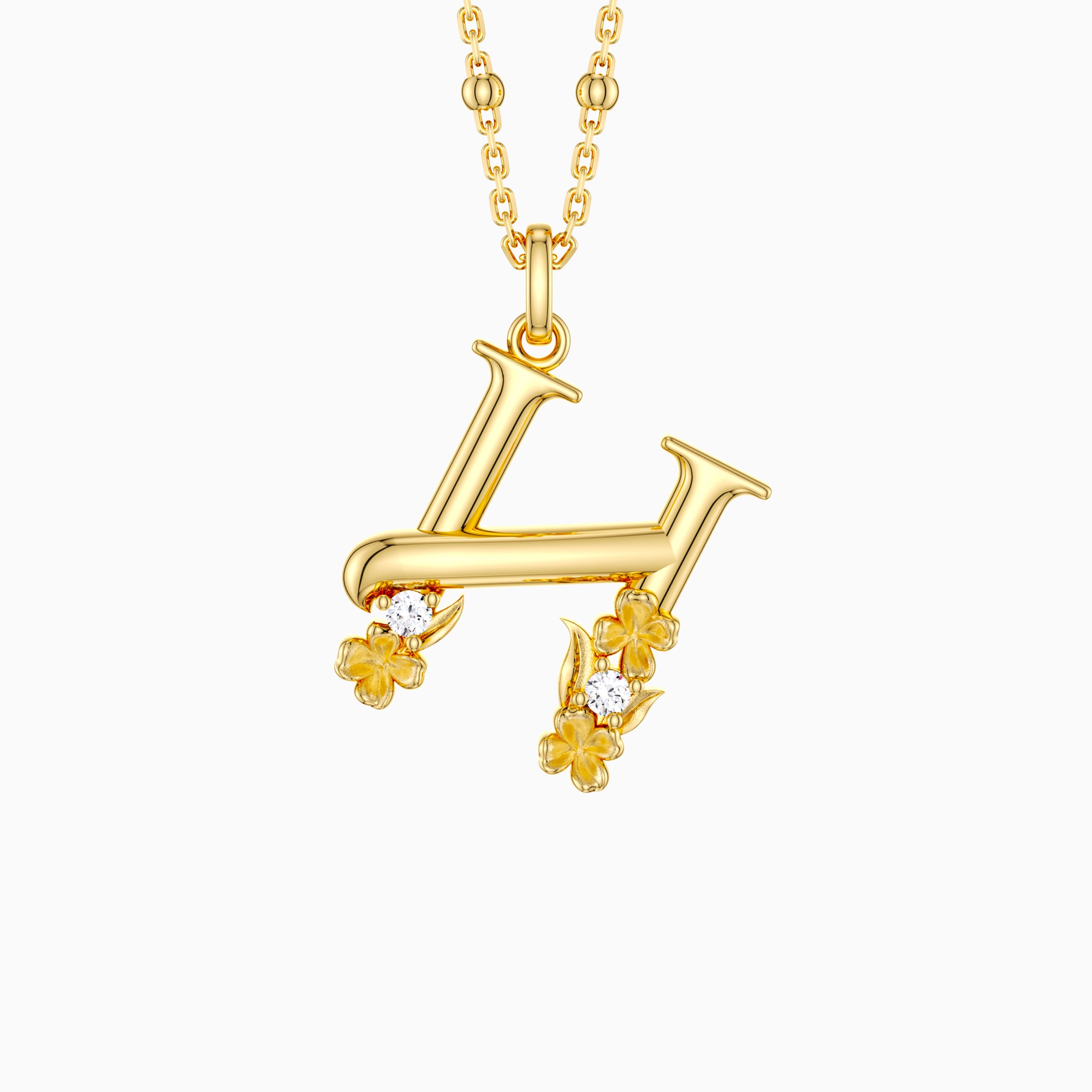 Blossom Letter A-Z Pendant Necklace