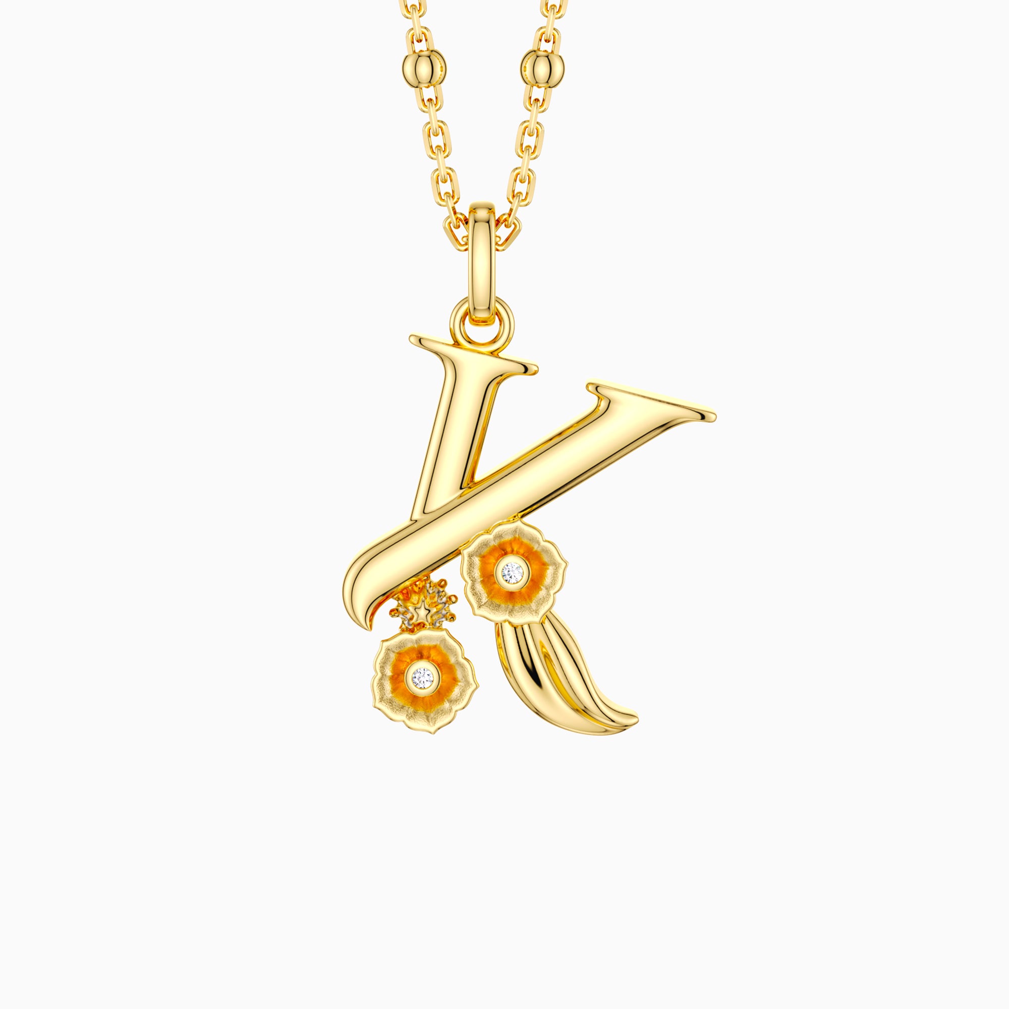 Blossom Letter A-Z Pendant Necklace