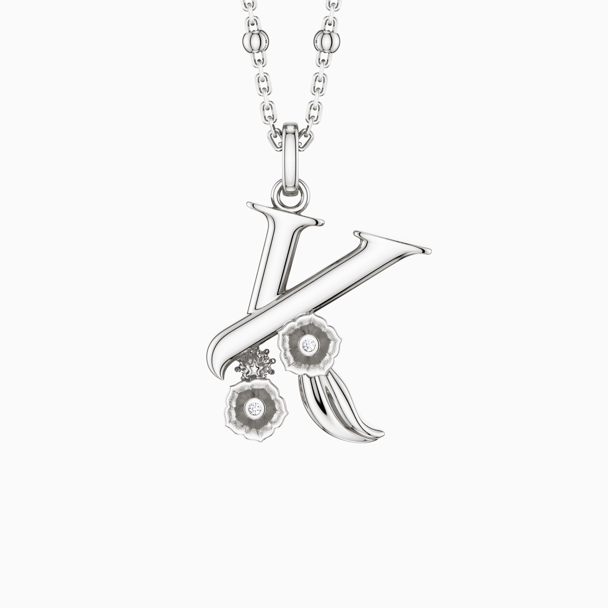 Blossom Letter A-Z Pendant Necklace