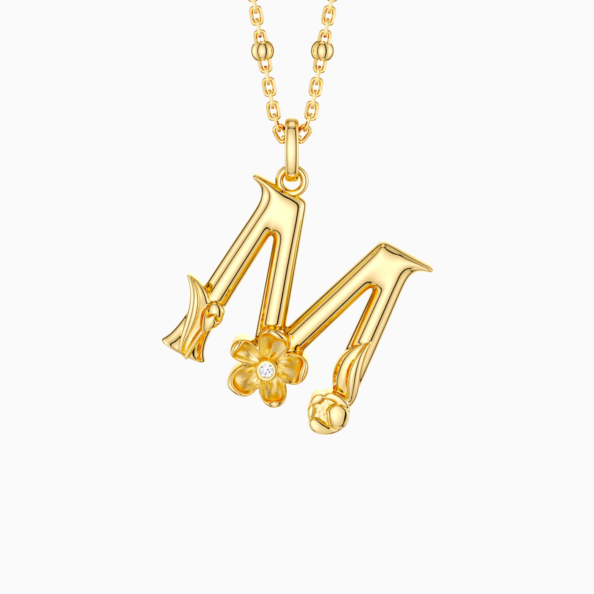 Blossom Letter A-Z Pendant Necklace