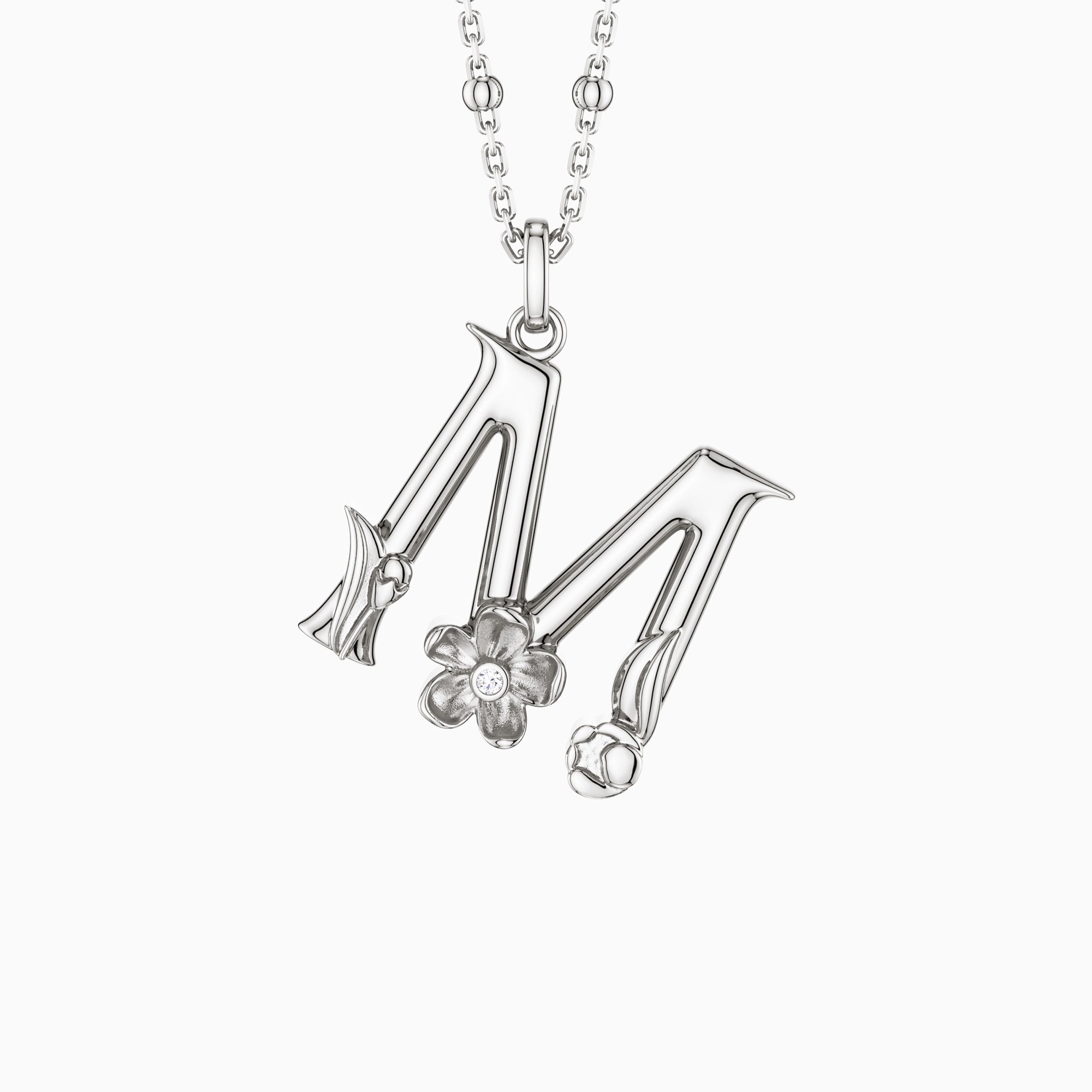 Blossom Letter A-Z Pendant Necklace