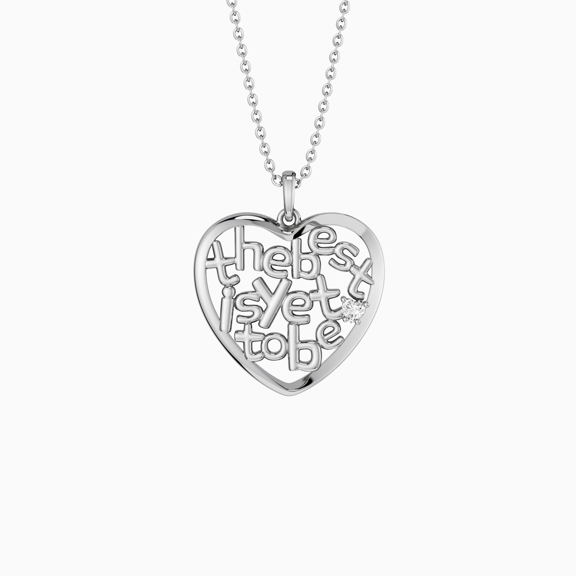 &#39;The Best Is Yet To Be&#39; Infinite Love Heart Pendant Necklace - vanimy
