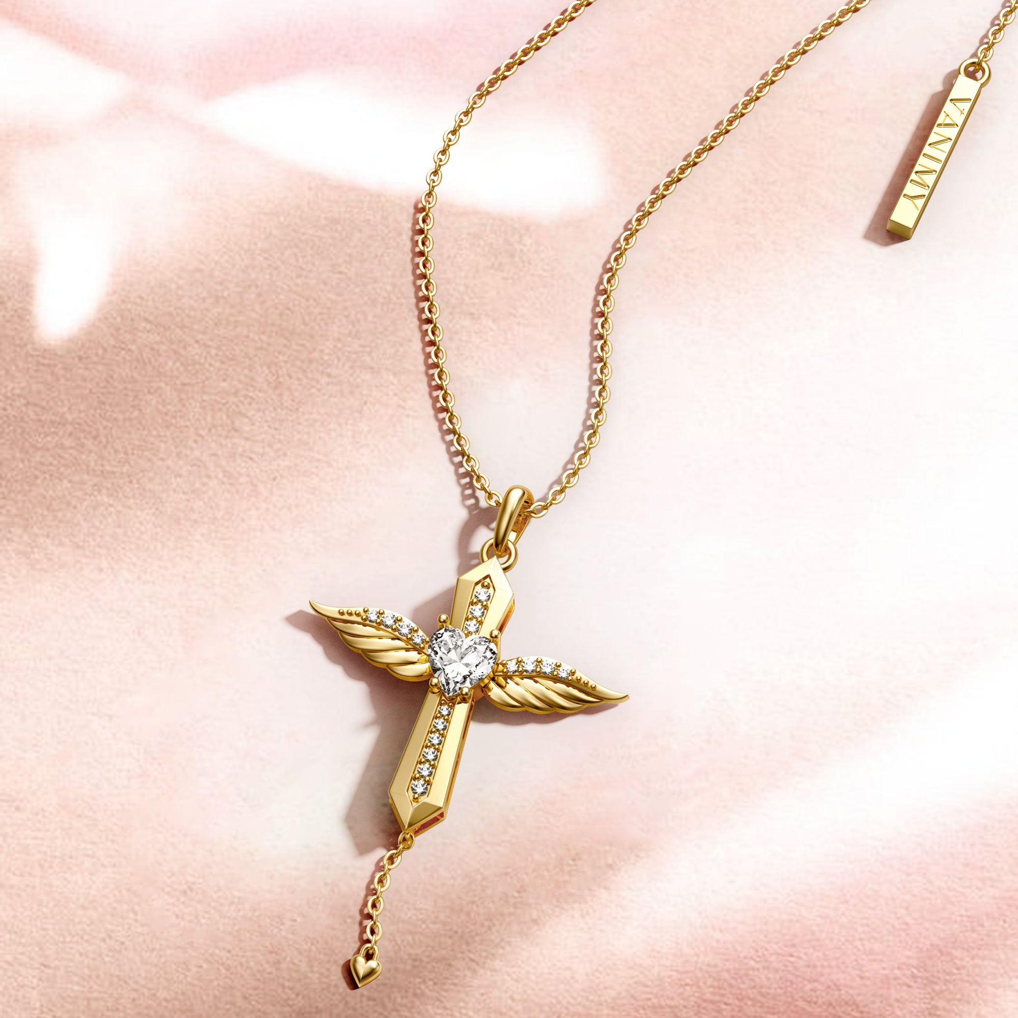 Angel Wings Dancing Love Pendant Necklace - vanimy