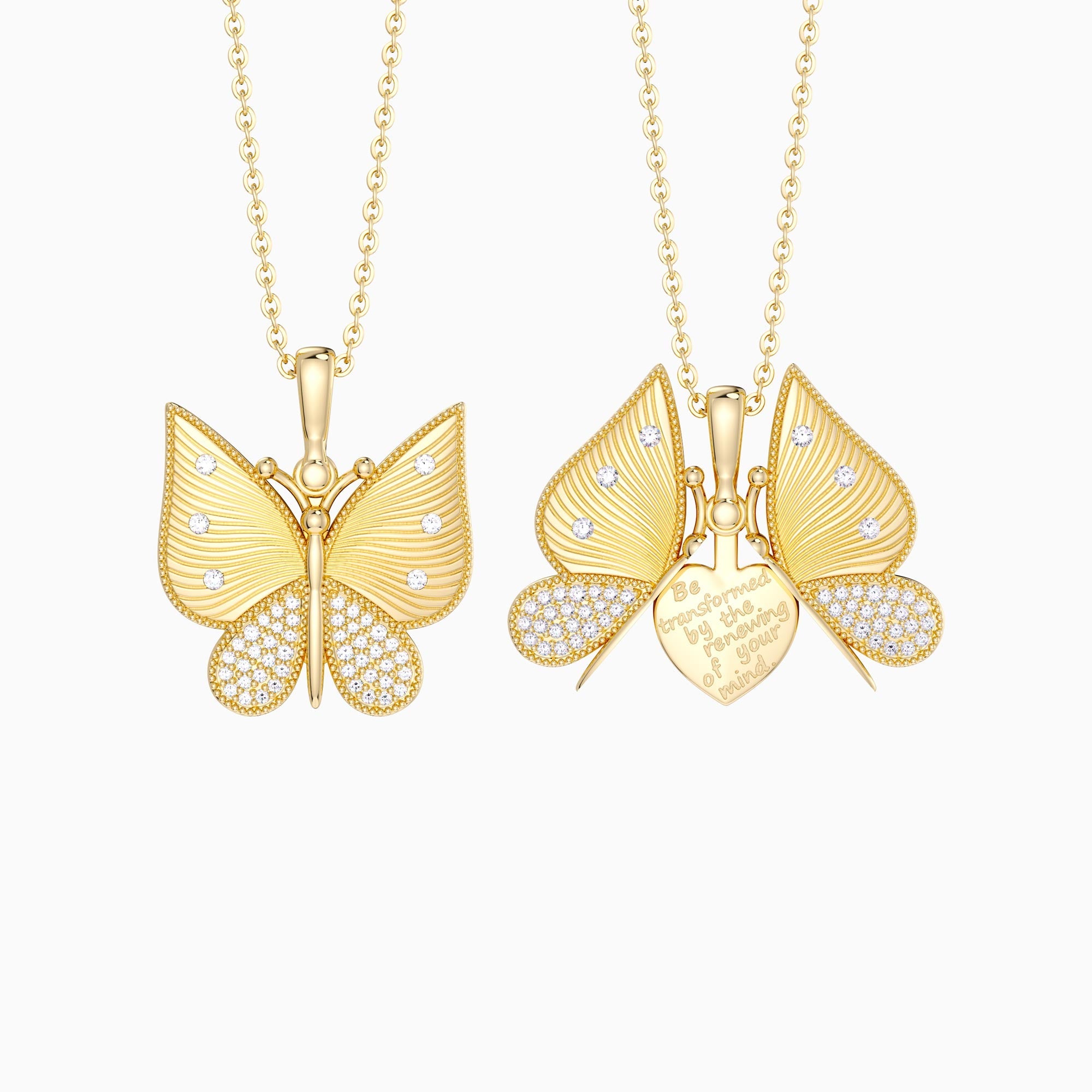Personalized Metamorphosis Butterfly Engraved Necklace - vanimy