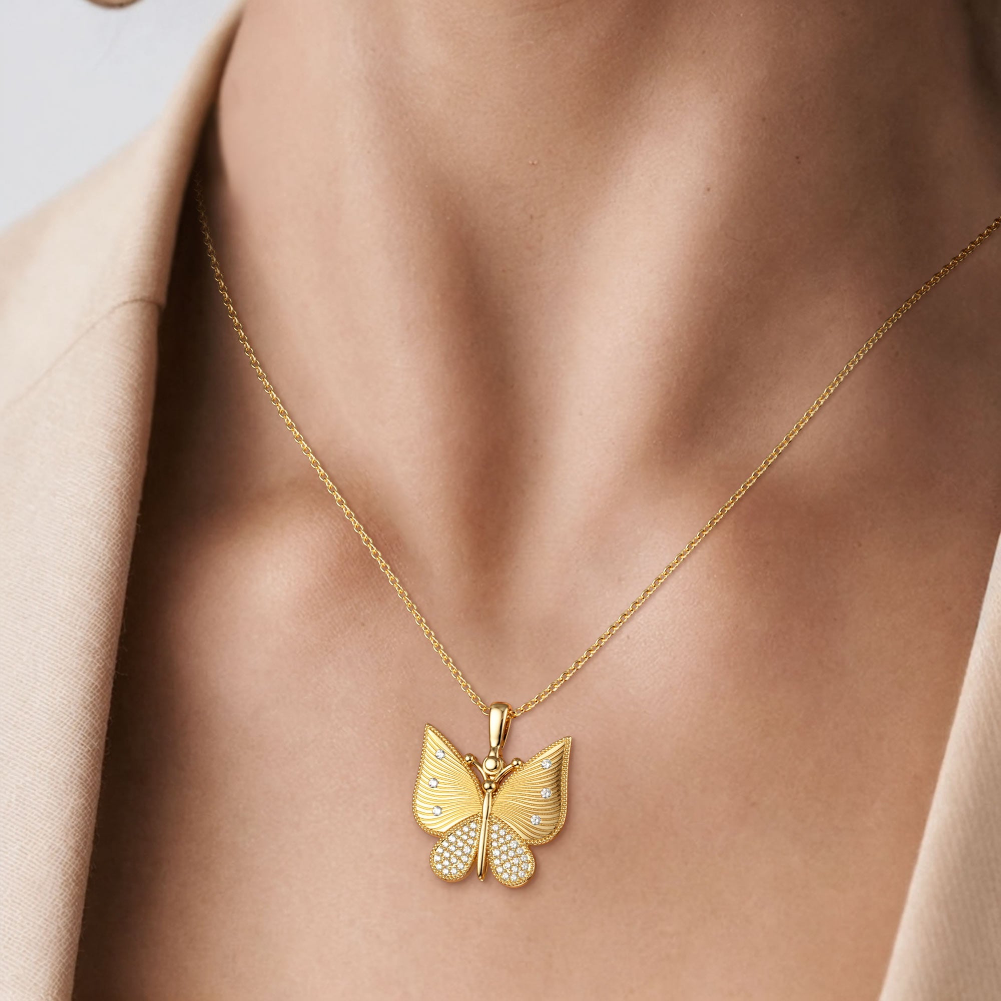 Personalized Metamorphosis Butterfly Engraved Necklace - vanimy
