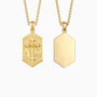 Hexagonal Alpha Omega Cross Medallion Necklace - vanimy