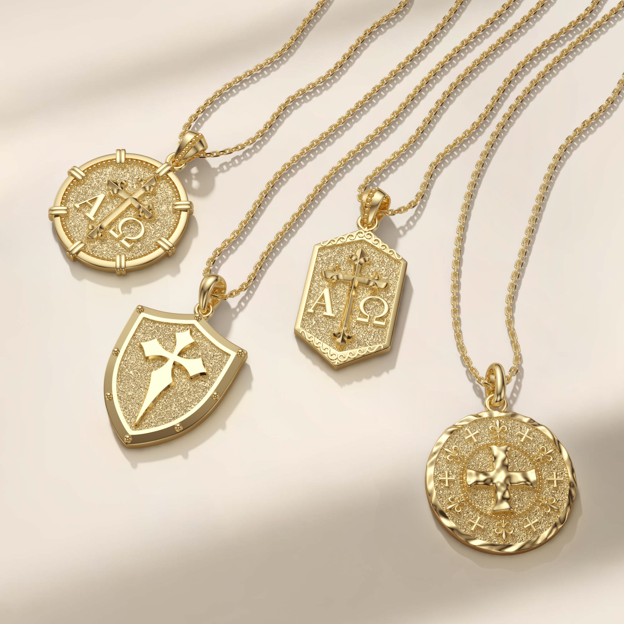The Guardian Shield Cross Protection Pendant Medallion Necklace - vanimy