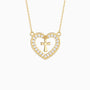 Divine Love Dangling Cross Heart Necklace - vanimy