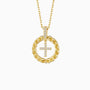 Wheat Wreath Cross Pendant Necklace