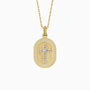 Two-Tone Wheat Cross Medallion Necklace