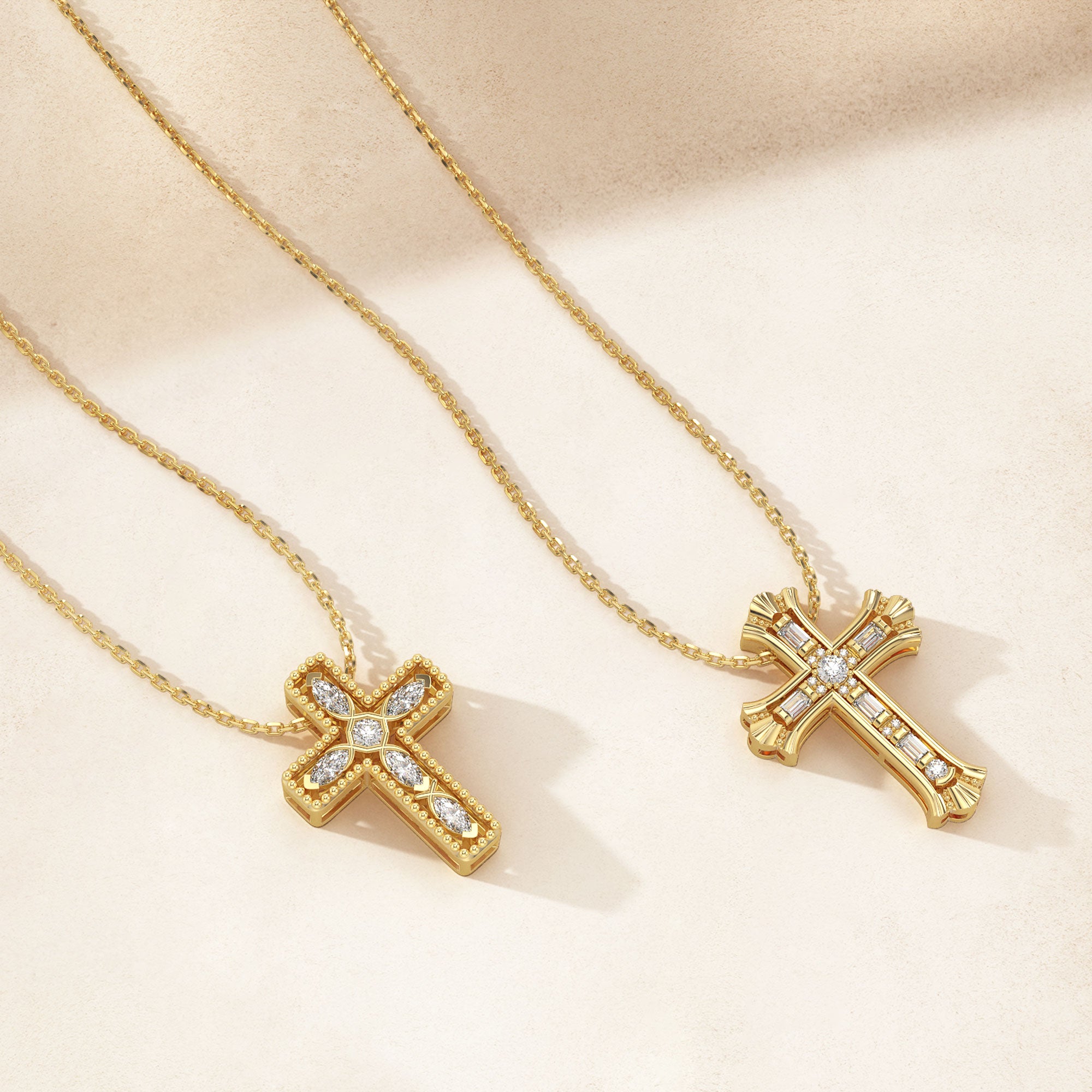 Versatile Cross Duo Set Pendant Necklace