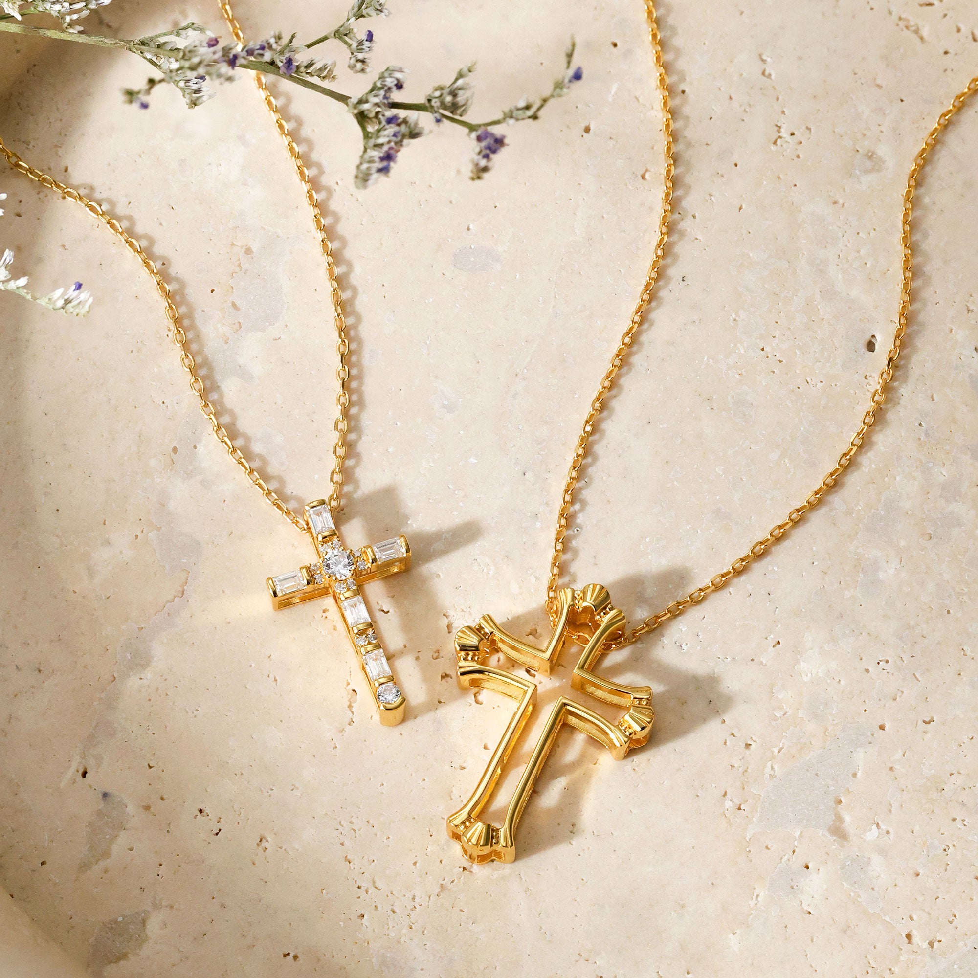 Versatile Cross Duo Set Pendant Necklace