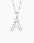 Bubble Initial Letter A-Z Pendant Necklace