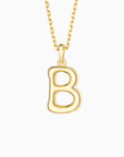 Bubble Initial Letter A-Z Pendant Necklace