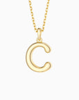 Bubble Initial Letter A-Z Pendant Necklace