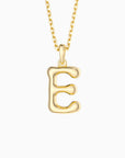 Bubble Initial Letter A-Z Pendant Necklace