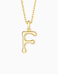 Bubble Initial Letter A-Z Pendant Necklace