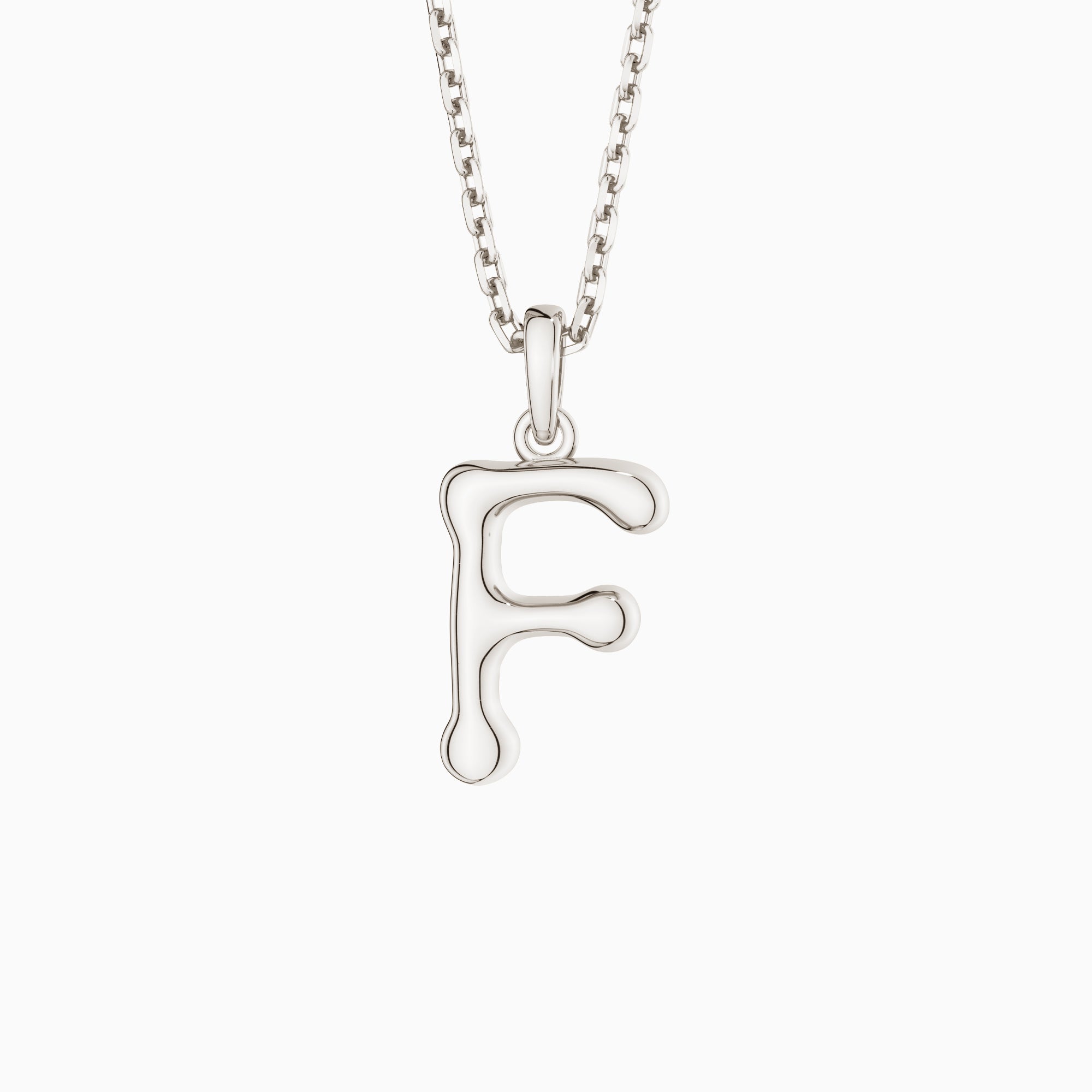 Bubble Initial Letter A-Z Pendant Necklace